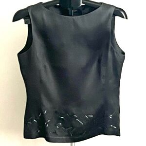Brooks Brothers Gray Silk Sleeveless Blouse With Sequins Size 8
